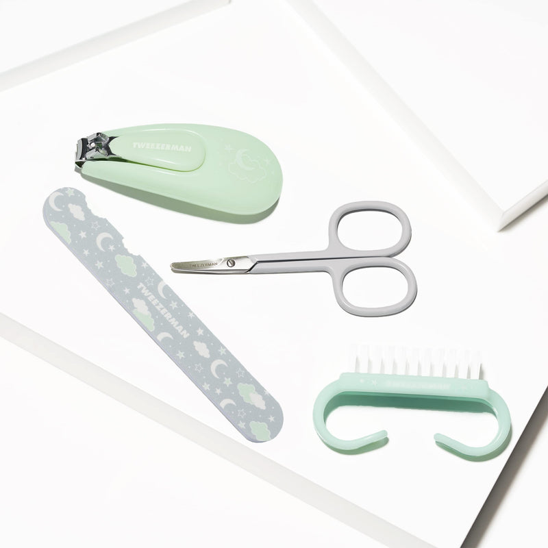 Tweezerman Baby Manicure Kit Includes Nail Clipper, Grooming Brush, Nail Trimming Scissors, and Nail File - BeesActive Australia