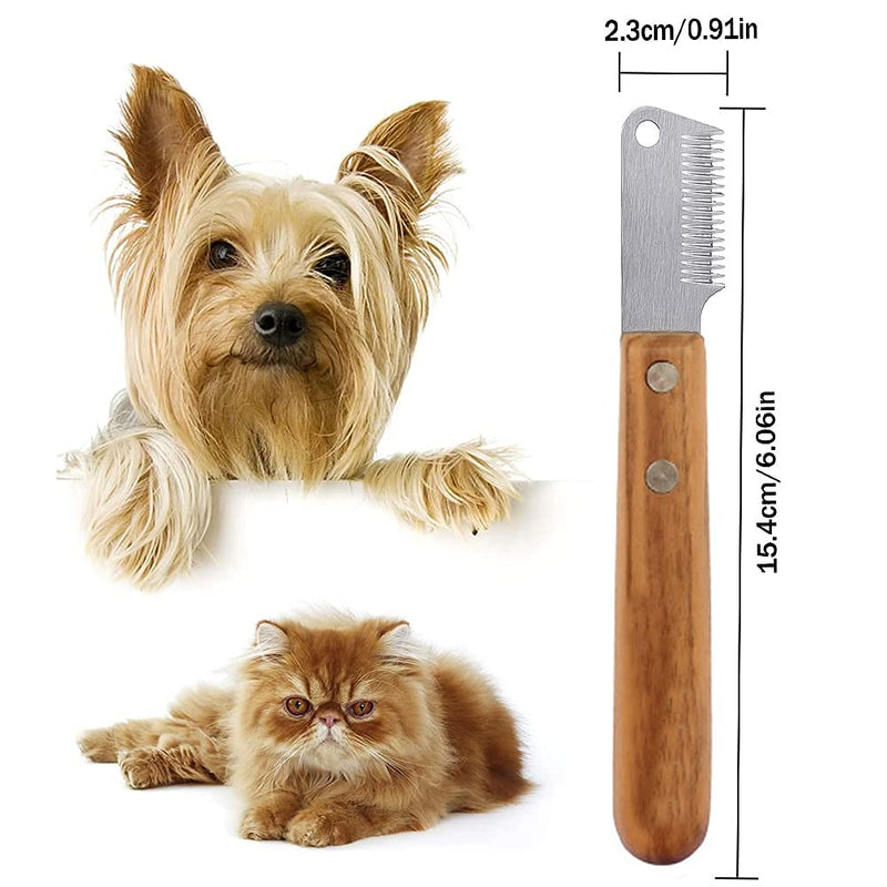 GingerUPer Professional trimming knife, trimming dog terrier, trimming knife, grooming knife for undercoat, ergonomically shaped handle - BeesActive Australia