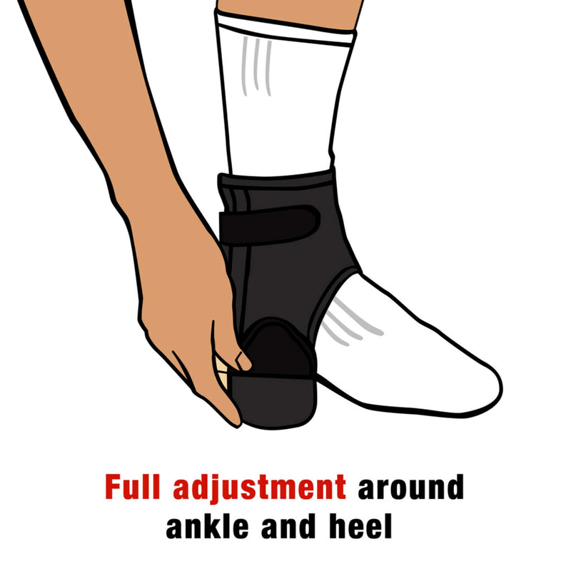 ACE Ankle Brace with Side Stabilizers, Adjustable, Black, 1/Pack 1 Count (Pack of 1)