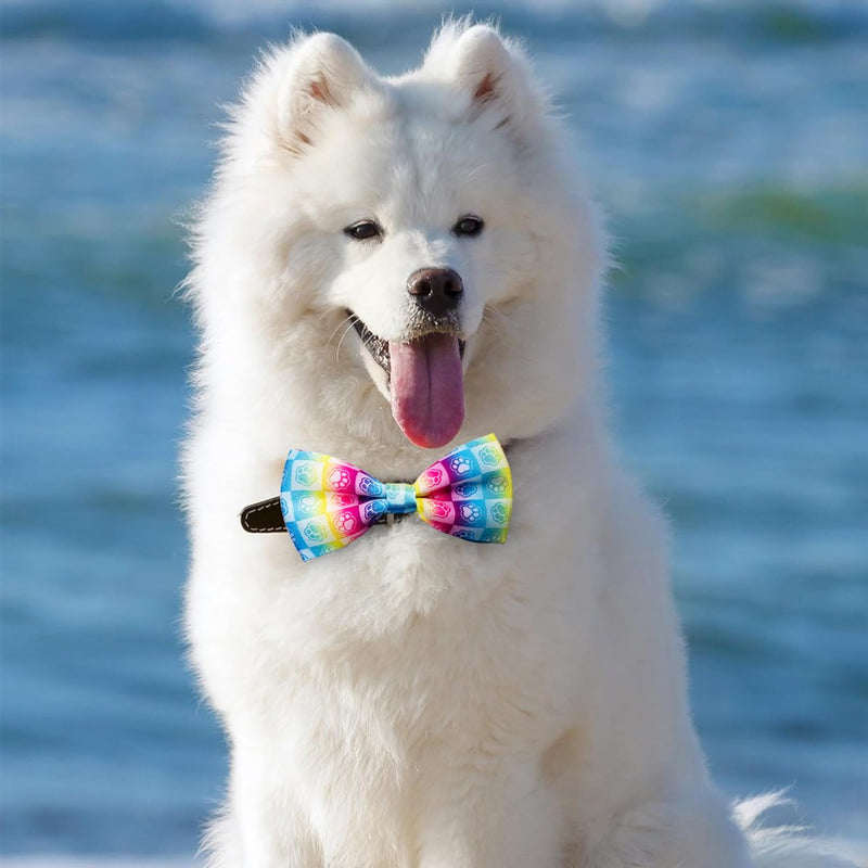 PET SHOW 50pcs Paw Bone Printed Small Dogs Bowties Collar Attachment Bows Embellishment Medium Dog Puppies Cats Collar Charms Accessories Bulk Slides Bow Ties for Birthday Wedding Parties, M/L 50pcs/bowties - BeesActive Australia