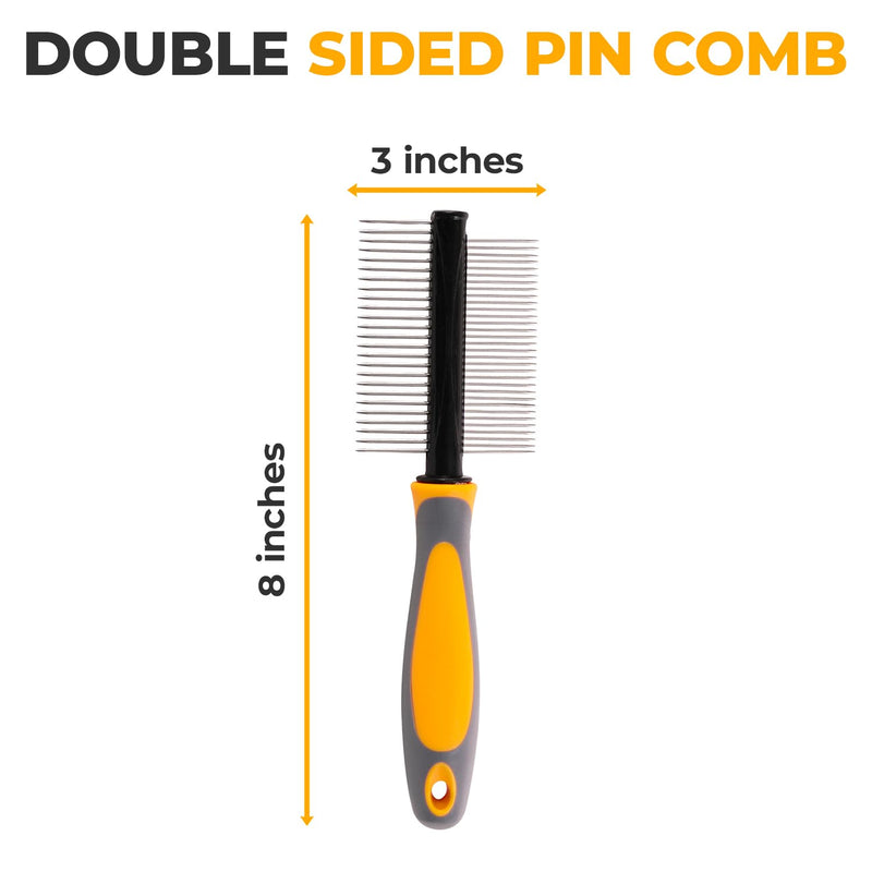 Double-Sided Pet Pin Comb - Dual-Action Flea Removal & Tangle-Free Grooming Tool for Dogs and Cats, Gentle on Skin, Ideal for All Fur Types - BeesActive Australia