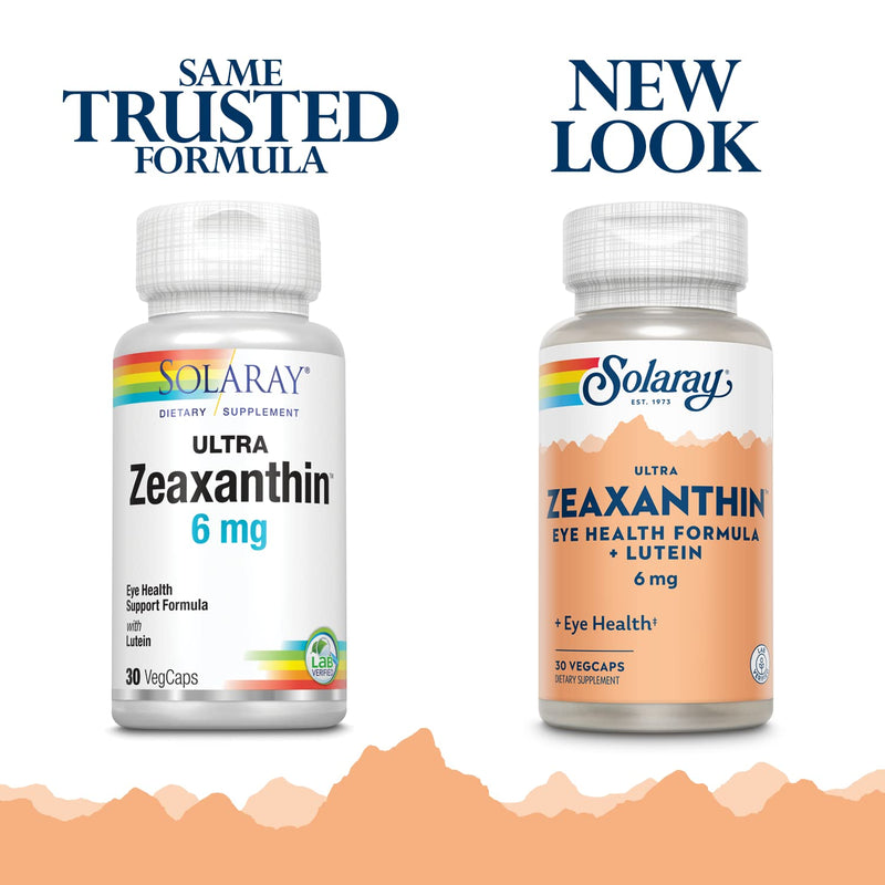 SOLARAY Ultra Zeaxanthin 6 mg, 30 Capsules | Eye & Macular Health Support, Zeaxanthin, Lutein, Bilberry & Blueberry, 30 Servings, Lab Verified