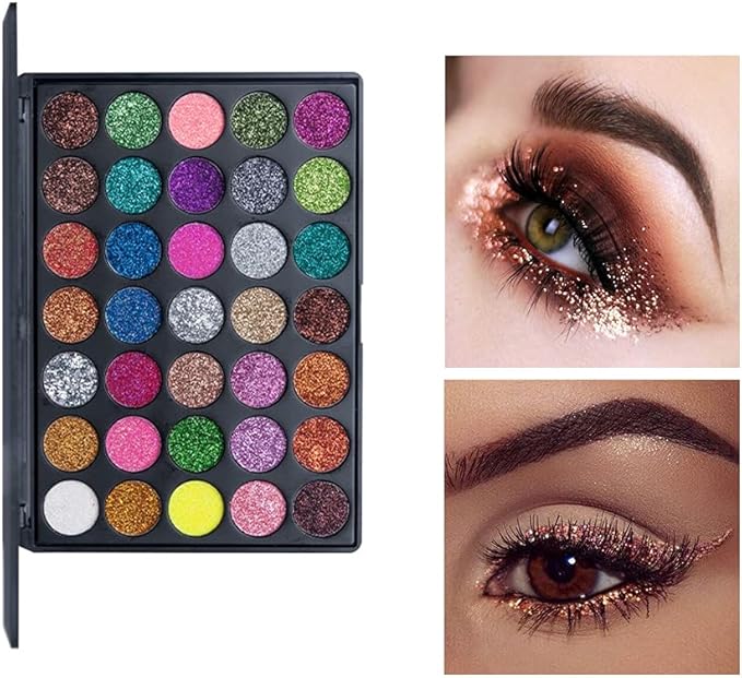 Makeup Palette Eyeshadow Ultra Pigmented, Afflano 3 in1 Professional Large Eye Shadow Pallet 72 Color,Matte Shimmer Natural Nude Earth+ Colorful Rainbow Bright Eye Tone+ Pressed Glitter Glow In Dark