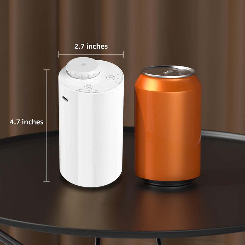 Waterless Diffuser for Essential Oil Nebulizer, 7 Colors LED Light, Battery Powered Mini Scent Air Machine, Aromatherapy Mist Diffuser for Home Room Car Office Black (White-2) - BeesActive Australia