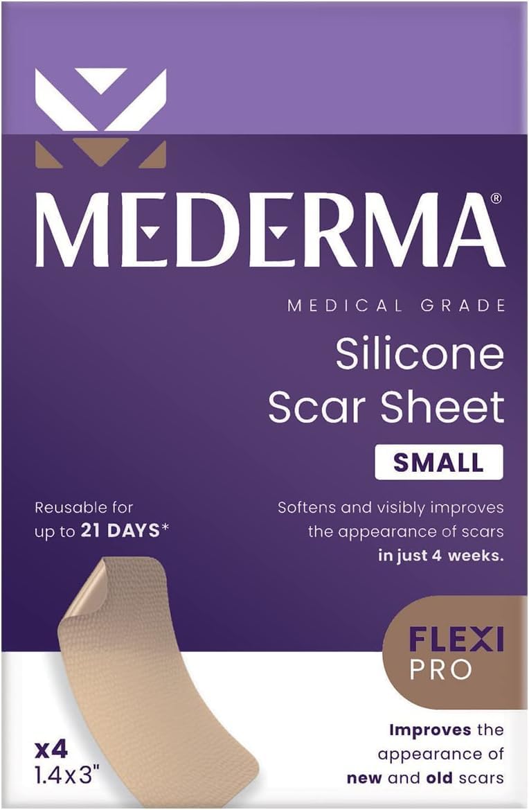 Mederma Scar Sheets and Oil Bundle; Improves Appearance of Scars and Stretch Marks; 4 Reusable Silicone Sheets and 3.4oz Fast Absorbing Botanical Oil - BeesActive Australia