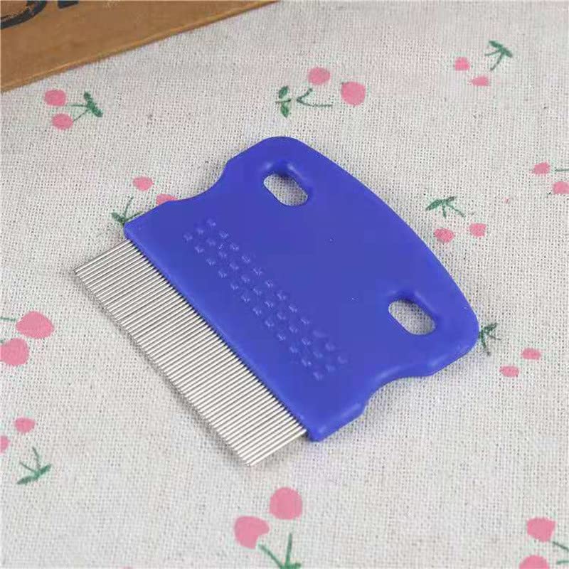 Lice Hair Comb Brushes Fine Egg Dust Nit Free Removal Stainless Steel Hair Accessories（Blue）