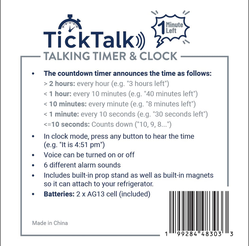 Talking Timer for Kids, Visual Timer for Kids Alternative, & Digital Clock Voice Countdown Announcements Every Hour/10 Min/1 Min | Cooking, Adults, Workouts, Classroom, lab, ADHD, Time Management - BeesActive Australia