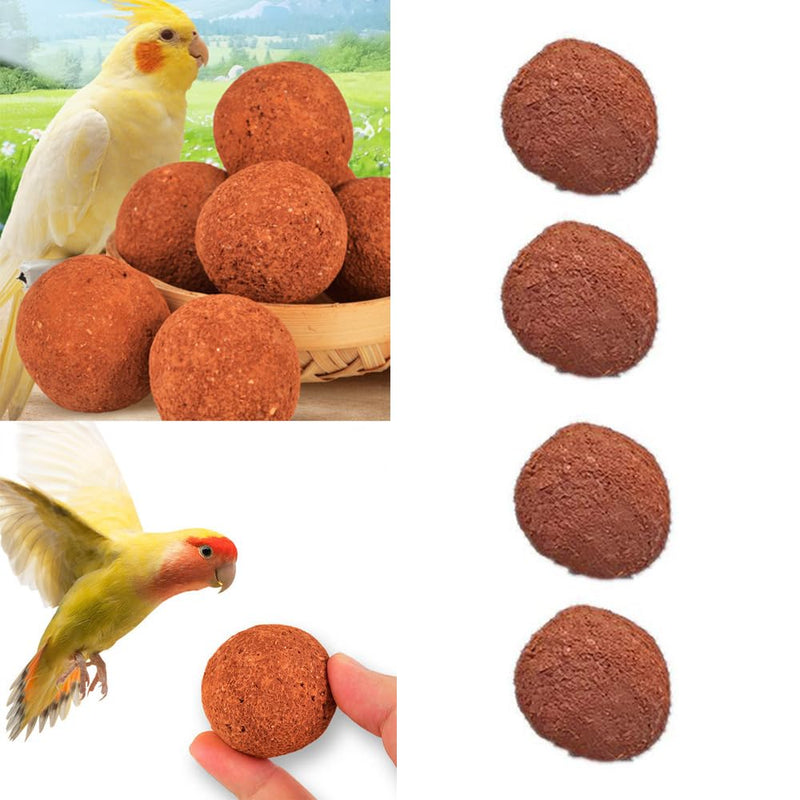 4 Pack Bird Mineral Block Natural Formula Clay Ball Bird Beak Grinding Stone Rock Blocks Calcium Supplement Parrot Chewing Toys for Parakeets Quaker Senegal Conure Budgies Cockatiel Greys