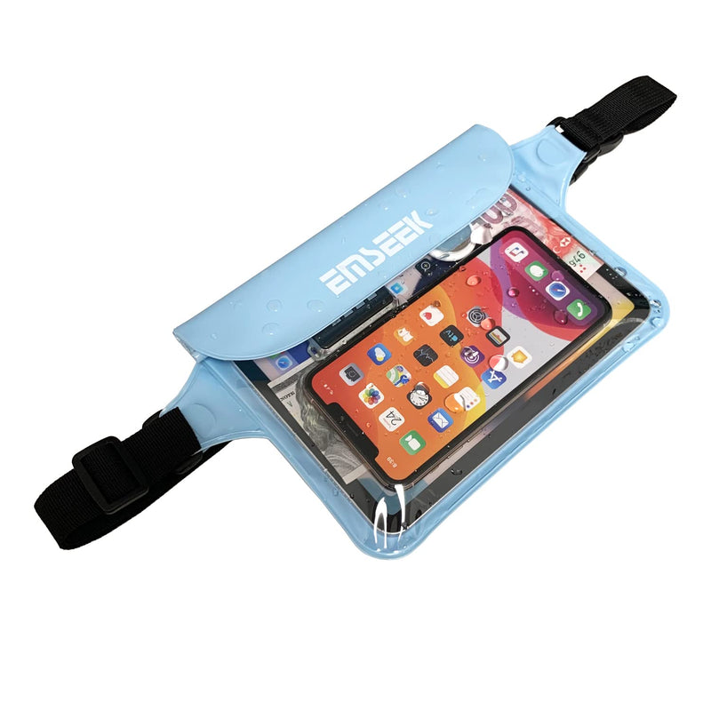 Waterproof Waist Pouch Dry Belt Bag Fanny Pack Keep Your Key Fob Wallet Kindle Phone Dry Perfect For Swim Surf Snorkel(Blue) Blue - BeesActive Australia