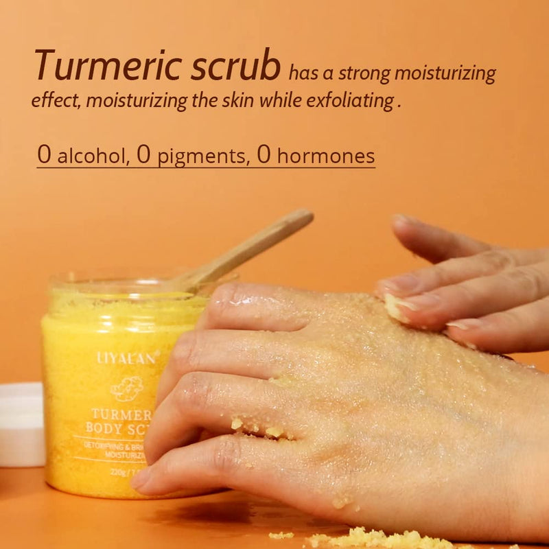 Liyalan Turmeric Body Scrub Moisturizing and Exfoliating Body, Face, Hand, Foot Scrub,Nourishes Skin,Deep Cleansing 7.8oz 7.8 Ounce (Pack of 1) - BeesActive Australia