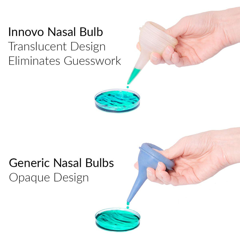 Innovo Hospital Grade Silicone Twister Bulb Baby Nasal Aspirator, Snot Sucker and Mucus Sucker, Non-Toxic Nasal Bulb, Cleanable and Reusable Ear Syringe Snowwhite