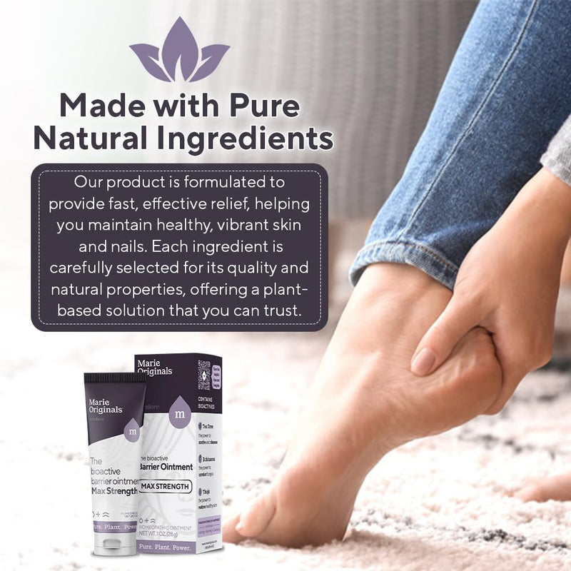 Marie Originals Bioactive Barrier Ointment | Plant-Powered Formula - Rapid Relief for Jock Itch, Ringworm, Anti-Itch, Skin, & Nail Fungus - Fast Recovery Solution -1oz - BeesActive Australia