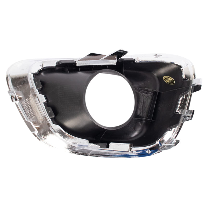 TRQ Front Right Fog Light Bezel Chrome & Black Passenger Side Compatible with 2014-2017 Jeep Compass CH1039184 LTA04721