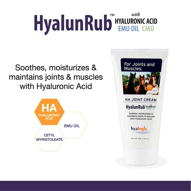 Hyalogic HA Joint Cream for Horses 6 oz Hyaluronic Acid Soothes Equine Joints and Muscles - HyalunRub - BeesActive Australia