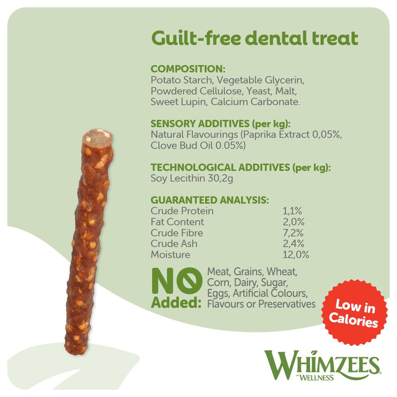 WHIMZEES Veggie Sausage S, 28 Pieces – Dog Dental Stix, Size S, Dog Dental Sticks for Small Breeds, Natural and Grain Free, Rawhide-Free, Vegetarian, No Added Sugar