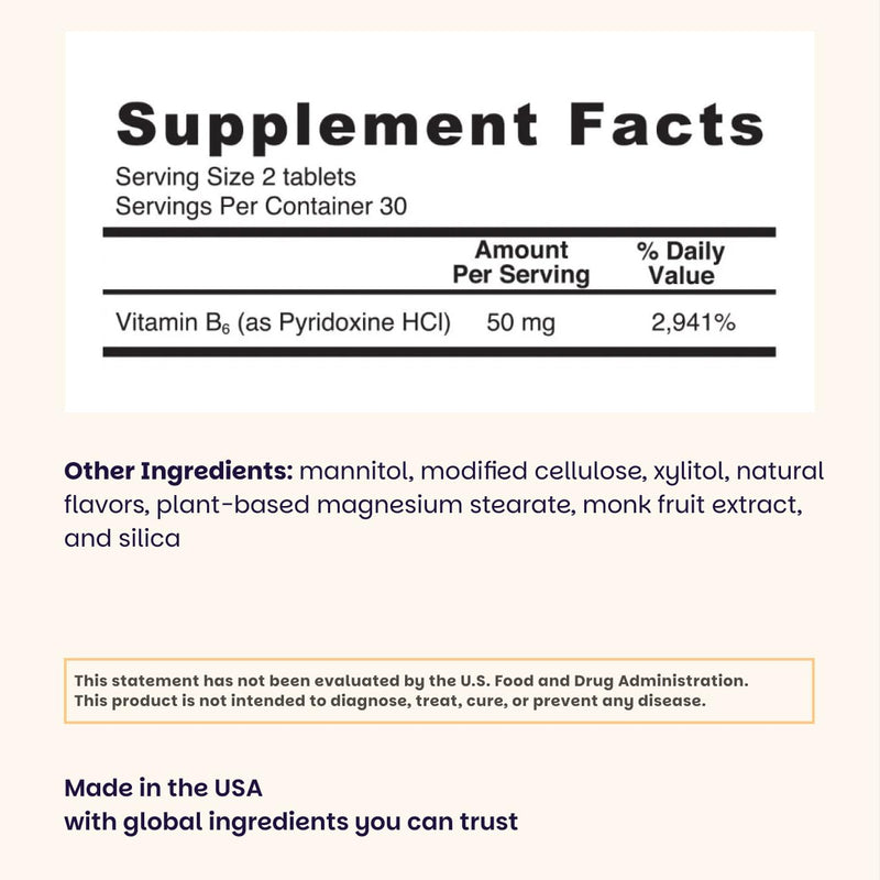 EZ Melts Vitamin B6 - Brain & Heart Health Supplement - Energy Metabolism Support - No Artificial Flavors - Non-GMO & Vegan - Orange Blast - 60 Dissolvable Tablets (30 Servings) 60 Count (Pack of 1)