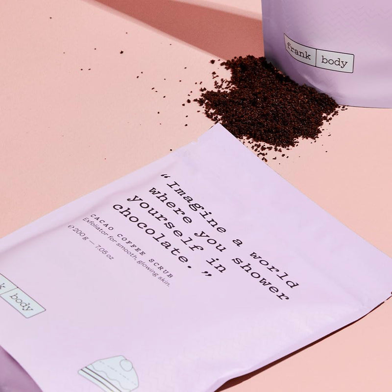 Frank Body Cacao Coffee Scrub | Natural, Vegan, Cruelty Free Exfoliating Body Scrub Smooths, Hydrates, and Nourishes Skin with Cacao Extract, Macadamia Oil, and Vitamins A, E, and D | 7.05 oz / 200 g - BeesActive Australia