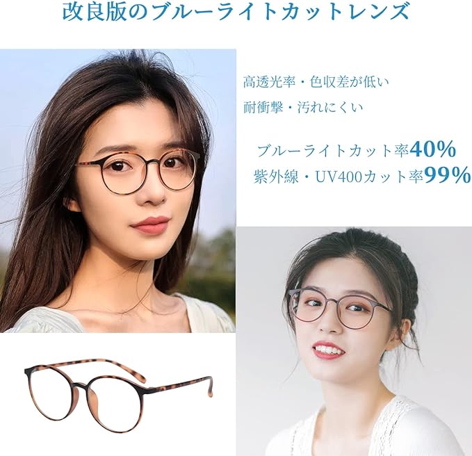 Dollger Blue Light Reduction Glasses, Stylish PC Glasses, Round Glasses, 0.5 oz (13 g), Computer Glasses -  Australia