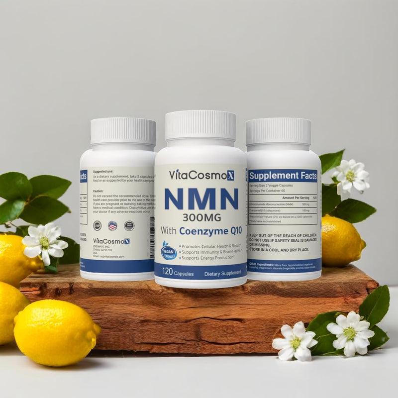 Nicotinamide with CoQ10 Coenzyme Q10, Vegetarian Capsules, 120 Count, Vitamin B3 Supplement