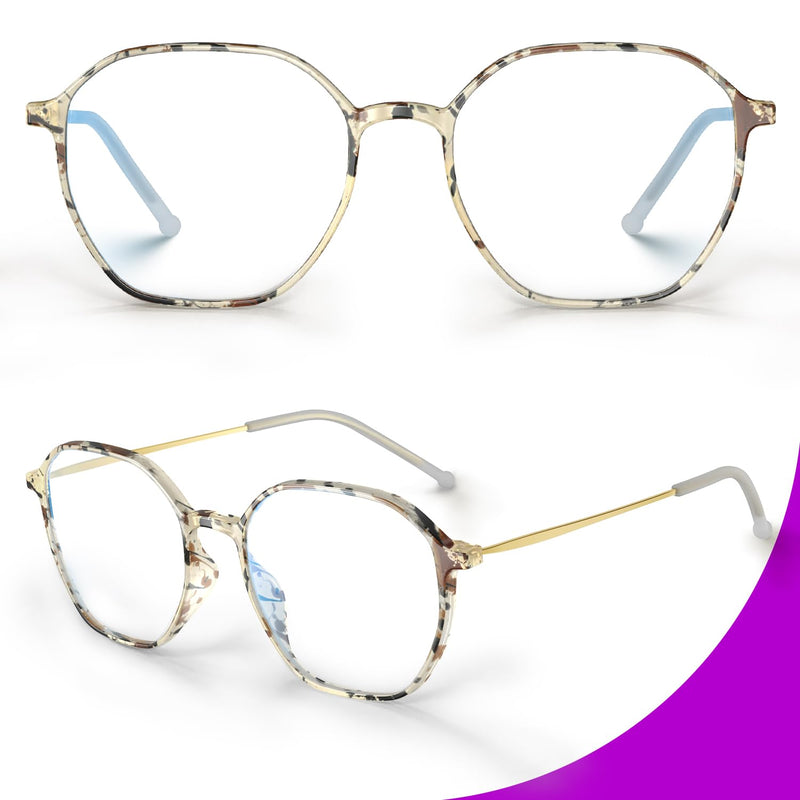 VISOONE Lightweight TR90 Blue Light Blocking Glasses Frame with Anti Glare Eye Protection for Women and Men RANE Rane Upg Terrazzo Tortoise