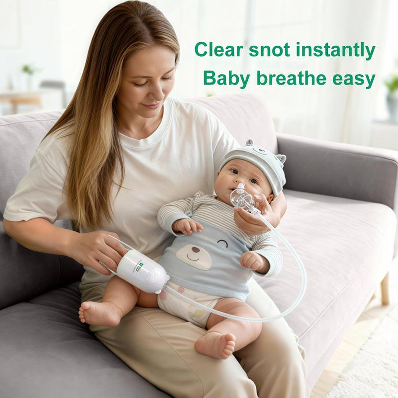 Nasal Aspirator for Baby – Manual Push-Pull Control, Quiet Strong Suction, No Battery Needed – Gentle & Hygienic Nose Sucker with Storage Box & Booger Clip - BeesActive Australia