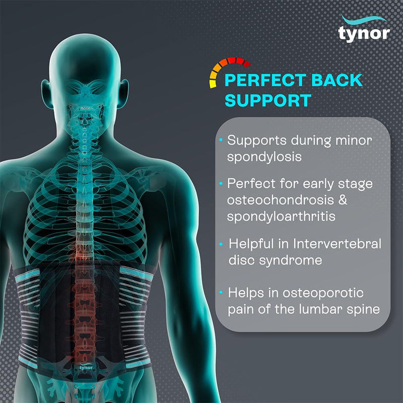TYNOR Back Support Belt Adjustable Back Brace for Lower Back Pain,Breathable Lumbar Support Belt for Men & Women, Lower Back Brace for Herniated Disc, Sciatica & Heavy Lifting (Small, Classic Black) Small