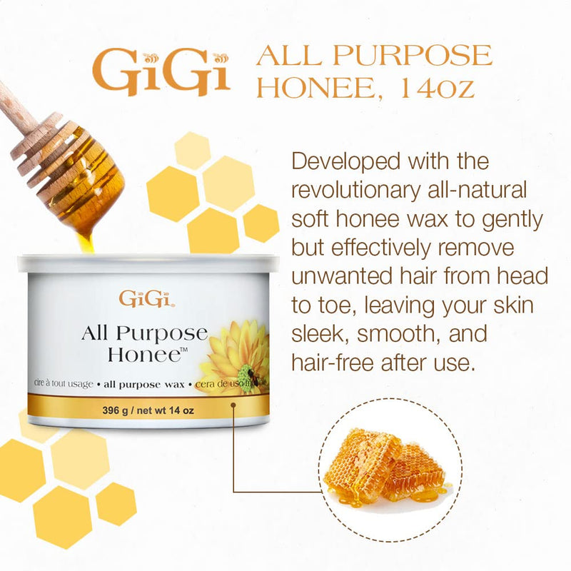 GiGi All Purpose Honee Hair Removal Soft Wax for All Skin and Hair Types, 14 oz 14 Ounce (Pack of 1) - BeesActive Australia
