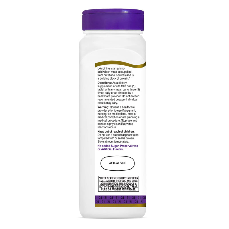 21st Century L-Arginine 1000mg, Maximum Strength 100 ea (Pack of 2) 100 Count (Pack of 2)