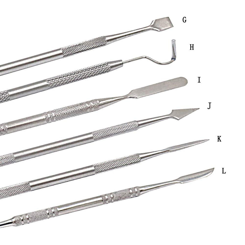 Wax Carvers Set Double Ended Dental Wax Modeling Sculpting Tools Dental Picks Polymer Pottery Clay Carving Tool Stainless Steel 12 Pieces