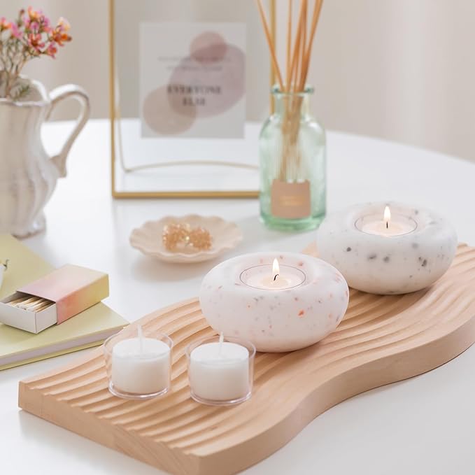 Offti Non-Melting Candles Candle Stand "Poin" (Monofflake), 4 Aroma Cup Candles, Citrus Cotton Scent, 1 Candle Holder -  Australia