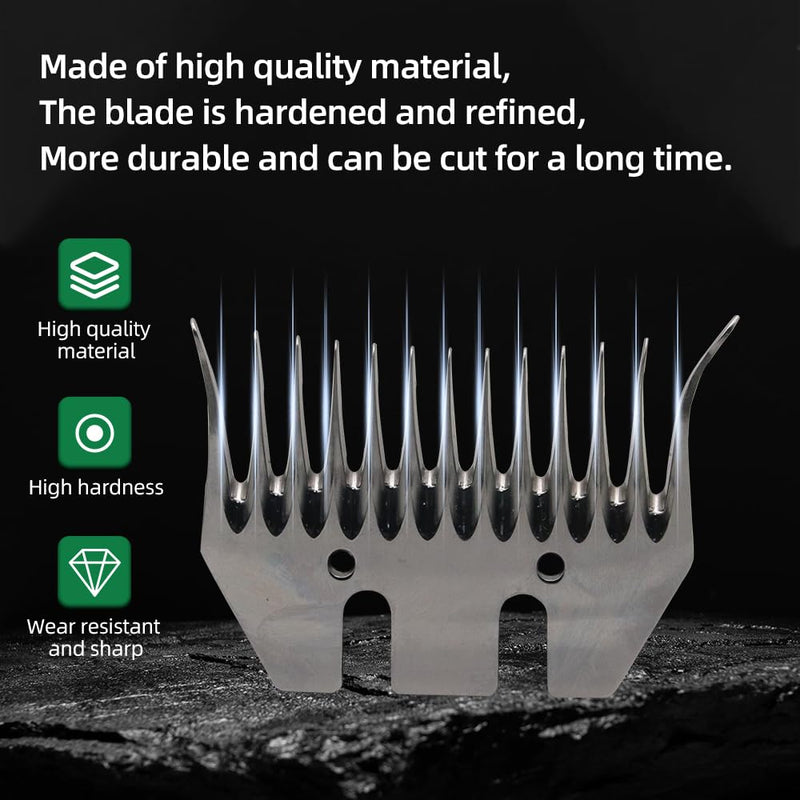 Sheep Shears Blades Curved Wool Shearing Comb and Cutter Blade Set for Alpaca Goats Wool Cutter Grooming Trimmer(13T Scimitar+Front Blade) 13T scimitar+front blade - BeesActive Australia