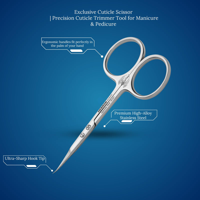 Cuticle Scissors Professional – Extra Fine Precision Nail Scissors for Manicure & Pedicure – Stainless Steel Cuticle Trimming Tool for Nails & Hangnails – HS-22/1