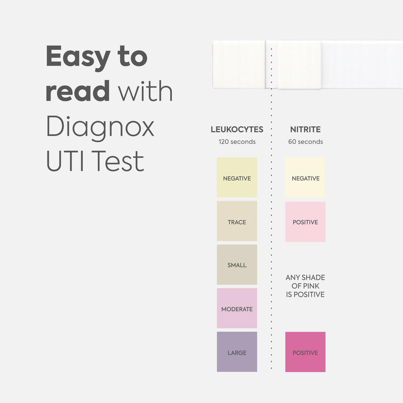 Diagnox Health UTI Test Strips, Early Detecion of Urinary Tract Infections, Quick & Reliable Results in Minutes, Easy to Use At Home UTI Test for Men & Women, 6 Count 6 Pack - BeesActive Australia
