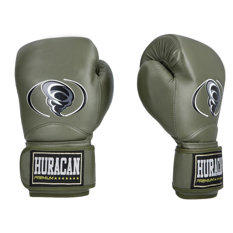 Boxing Gloves – Genuine & Synthetic Leather 10, 12, 14,16 Oz (Green Satin, 14 oz, Genuine Leather)