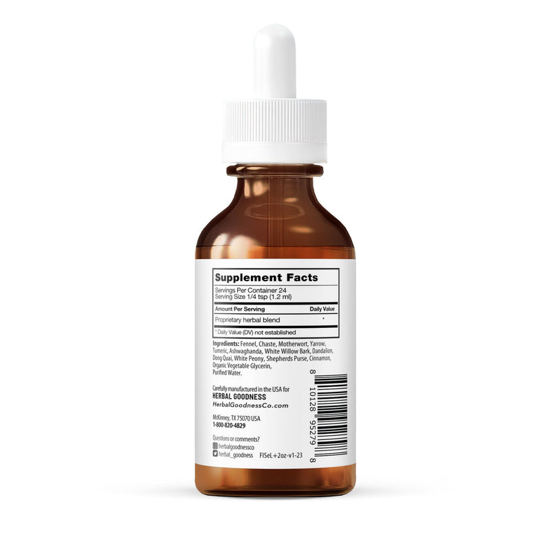 Herbal Goodness Secure in My Flow | Menstrual Support Supplements | Slow Flow Menstrual Supplements, Mood Support, Hormone Health, Aids Relaxation, Metabolic Support 2oz
