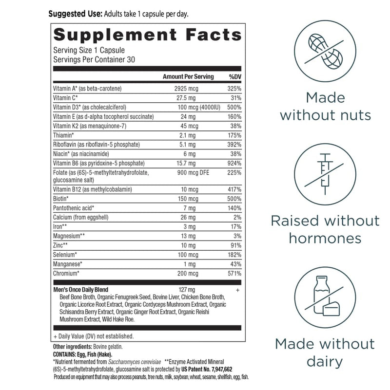 Ancient Nutrition Men's 1-Day Multivitamin, 30 CT 30 Count