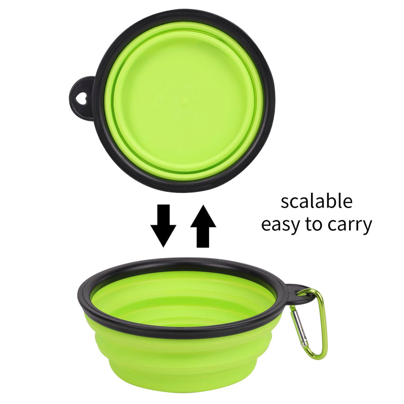 Collapsible Pet Bowls 5 Pack for Cats Dogs Outdoors Portable Feeding Watering Bowls for Traveling Hiking Walking Foldable Dishes with Carabiner (Red Pink Blue Green Yellow) - BeesActive Australia