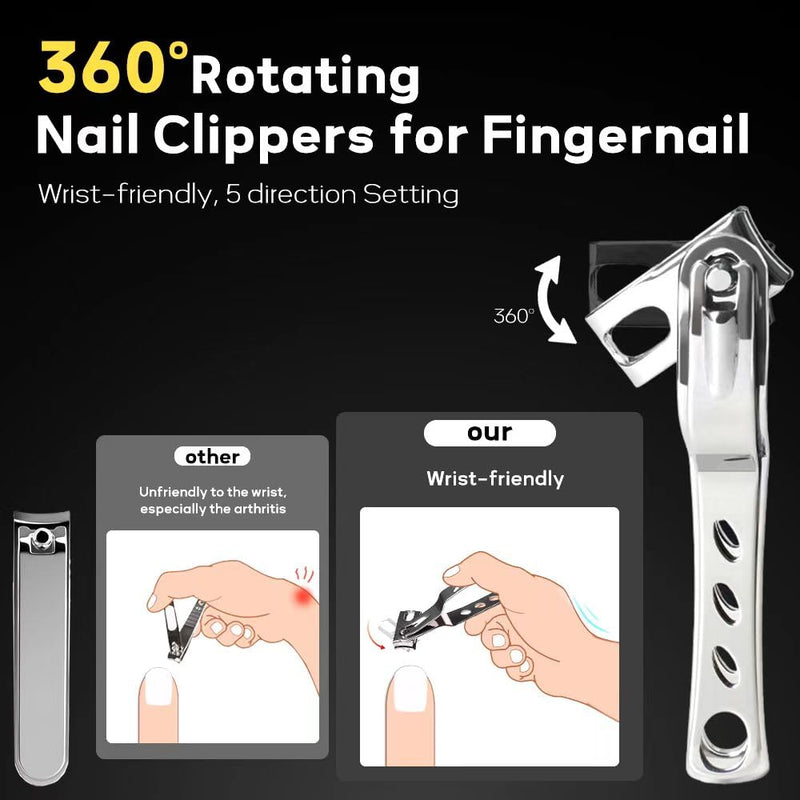 5 in 1 Professional Toenail Clippers for Thinck & Ingrown Nails, Upgraded Podiatrist Toe Nail Clippers for Men, Sharp Blade Nail Cutter Set, Wanmat 5pic-2 - BeesActive Australia