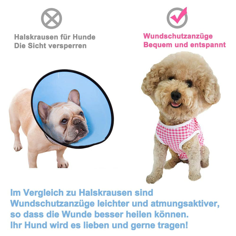 Kukaster Pet Dog Bodysuit After Surgery Female Male Castration Wound Protection Suits for Dogs, Nylon Buckle for Hair Loss, Allergies, Shaving, Black Stripes M - BeesActive Australia