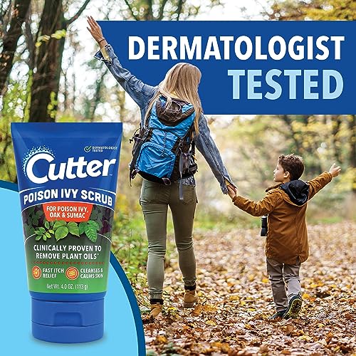 Cutter Poison Ivy, Oak & Sumac Cleansing Scrub, Fast Itch Relief 1 Pack (4 Ounce)