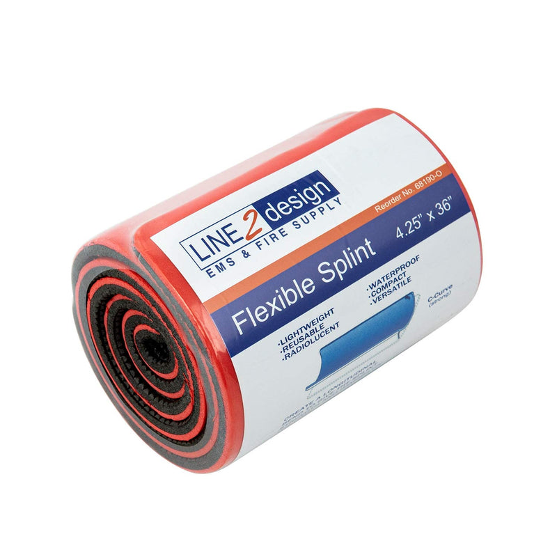 LINE2design 36" First Aid Rolled Splint -Aluminum Flexible Molled Design -Orange - BeesActive Australia