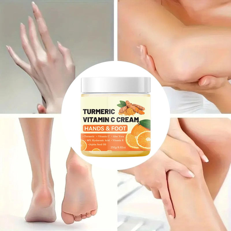 Turmeric & Vitamin C Hand Foot Cream with 30% Hyaluronic Acid - Anti Cracking Foot Cream Intense Moisturizing Vitamin C Lotion Softens and Nourishes Dry, Cracked Heels & Hands- 8.82 Oz - BeesActive Australia