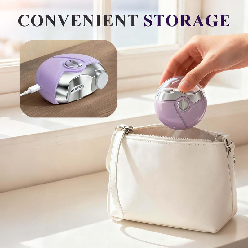 Electric Nail Clippers,3 in 1 Electric Polishing Automatic Nail Clippers,2 Adjustable Speeds, Automatic Nail Trimmer with LED Light&Clip Storage,USB Rechargeable for Kids, Adults,Seniors(Purple) - BeesActive Australia