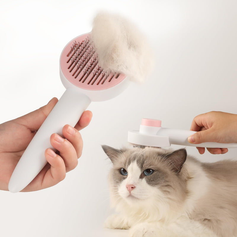 Cat Brush for Shedding, Cat Hair Brush for Indoor Cats, HYPERSPACE Pet Grooming Brush with Release Button, Self Cleaning Slicker Brush for Dogs Small Medium Large Breeds, with Massage Brush Teeth - BeesActive Australia
