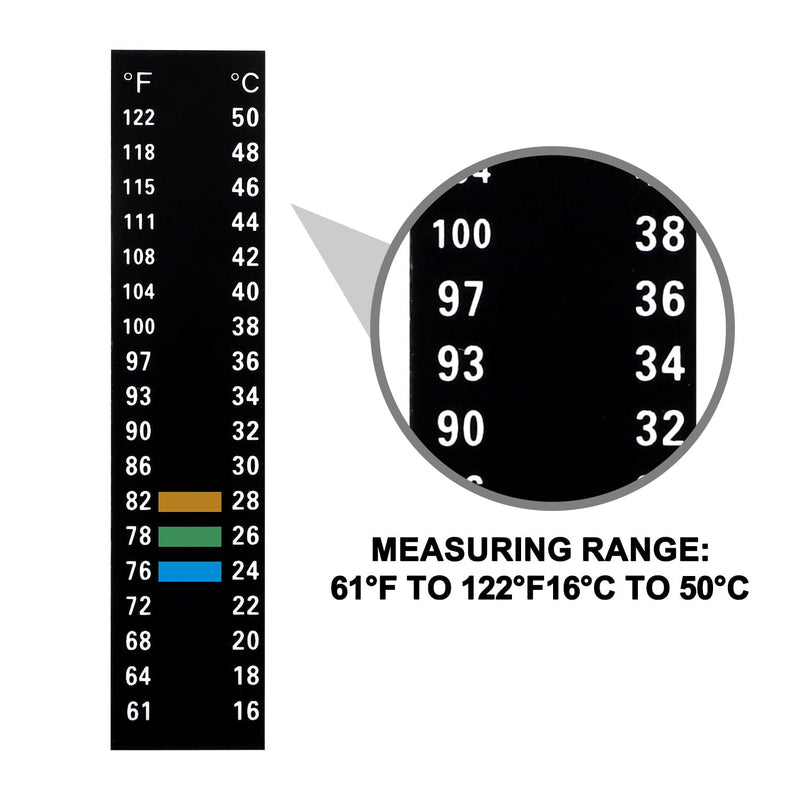 4pcs Aquarium Thermometer Strip, Adhesive Temperature Sticker Aquarium Thermometer Fish Tank Sticker Fish Tank Test Strips Fish Tank Thermometer Stick on for Brewing Aquarium - BeesActive Australia