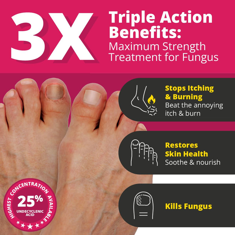Better Nail - Rejuvica - Extra Strength Nail Fungus Treatment - 25% Undecylenic Acid Maximum Strength Antifungal Solution helps Discolored & Damaged Nails - Supports Healthy Nails with 6 Natural Oils 0.5 Fl Oz (Pack of 1)