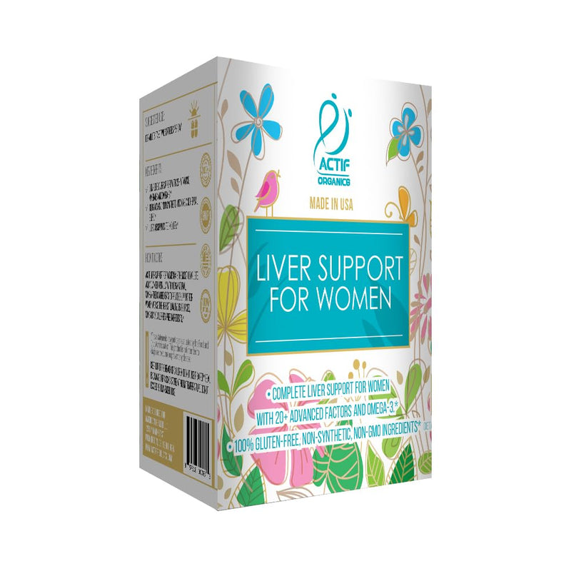 ACTIF Liver Support for Women with 20+ Advanced Factors and Omega-3 - Non GMO, Made in USA, 90 Count