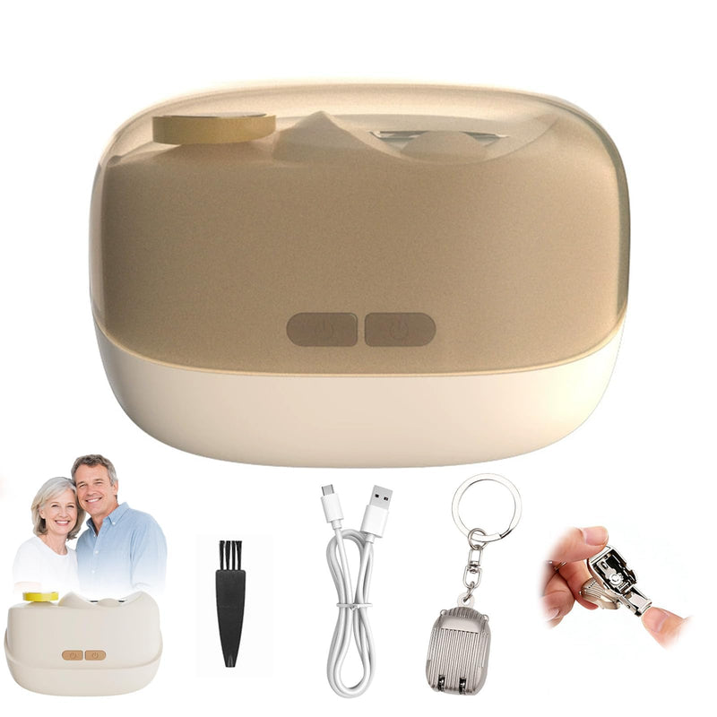 Electric Nail Clippers for Seniors，2026 New Smart Electric Nail Clippers，2 in 1 Electric Toe Nail Clipper with Polishing, USB, LED Light, Safety First Nail Clippers Baby with Mini Folding Keychain