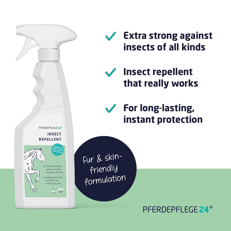 PFERDEPFLEGE24 Horse Fly Spray with DEET - Long-Lasting, Highly Concentrated Fly Repellent for Horses against Mosquitoes, Ticks, Midges & Horseflies - 500ml 500 ml