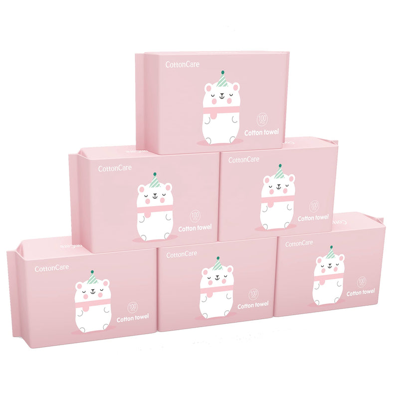 Baby Dry Wipe,100% Cotton,dry wipe cotton tissues,baby sensitive skin,taking care of baby skin,7.9 x 4.7 in 6-Pack (600 Count) Unscented 100 Count (Pack of 6) - BeesActive Australia